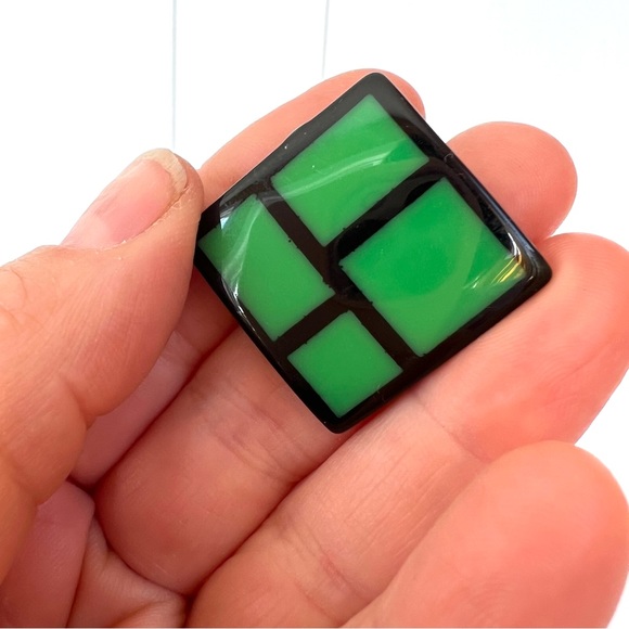 Vintage Green Set of 3 Earrings 1980 - Picture 5 of 8